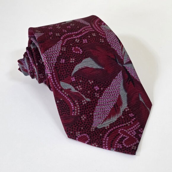 F. RVNCI Roma V. Condotti 92-93 Silk Tie Floral Hearts VTG Rare W 3.5 L 57.75 IN - Picture 3 of 16